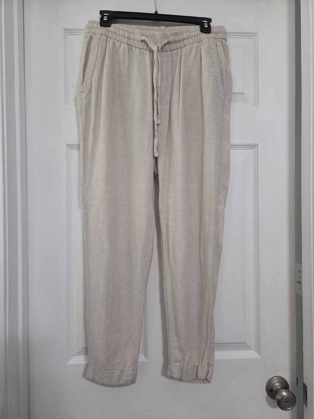 Old Navy Womens Linen Drawstring Joggers Sytle in Light Beige